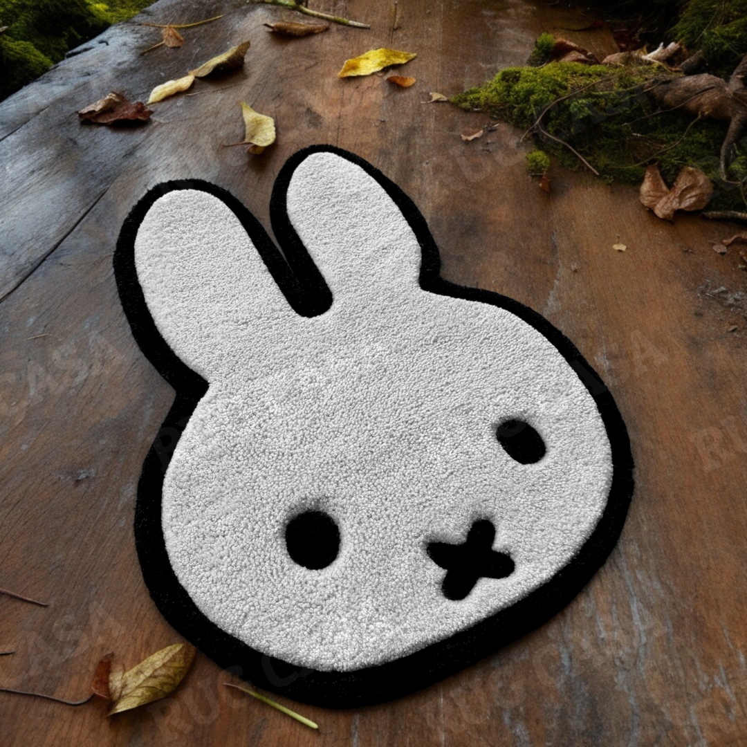 Handmade Gray Rabbit Fur Rug fashion