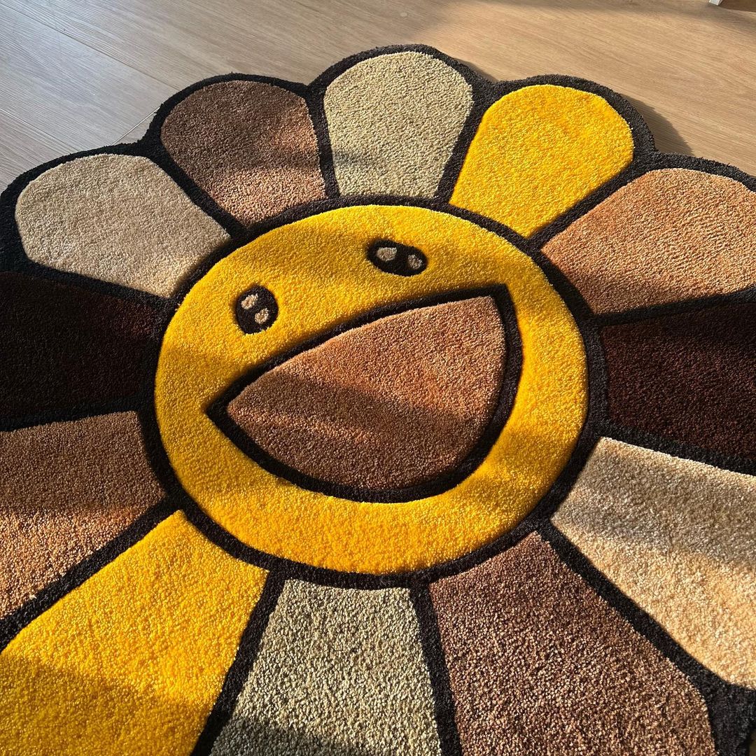 Murakami Yellow Rainbow Flower Rug