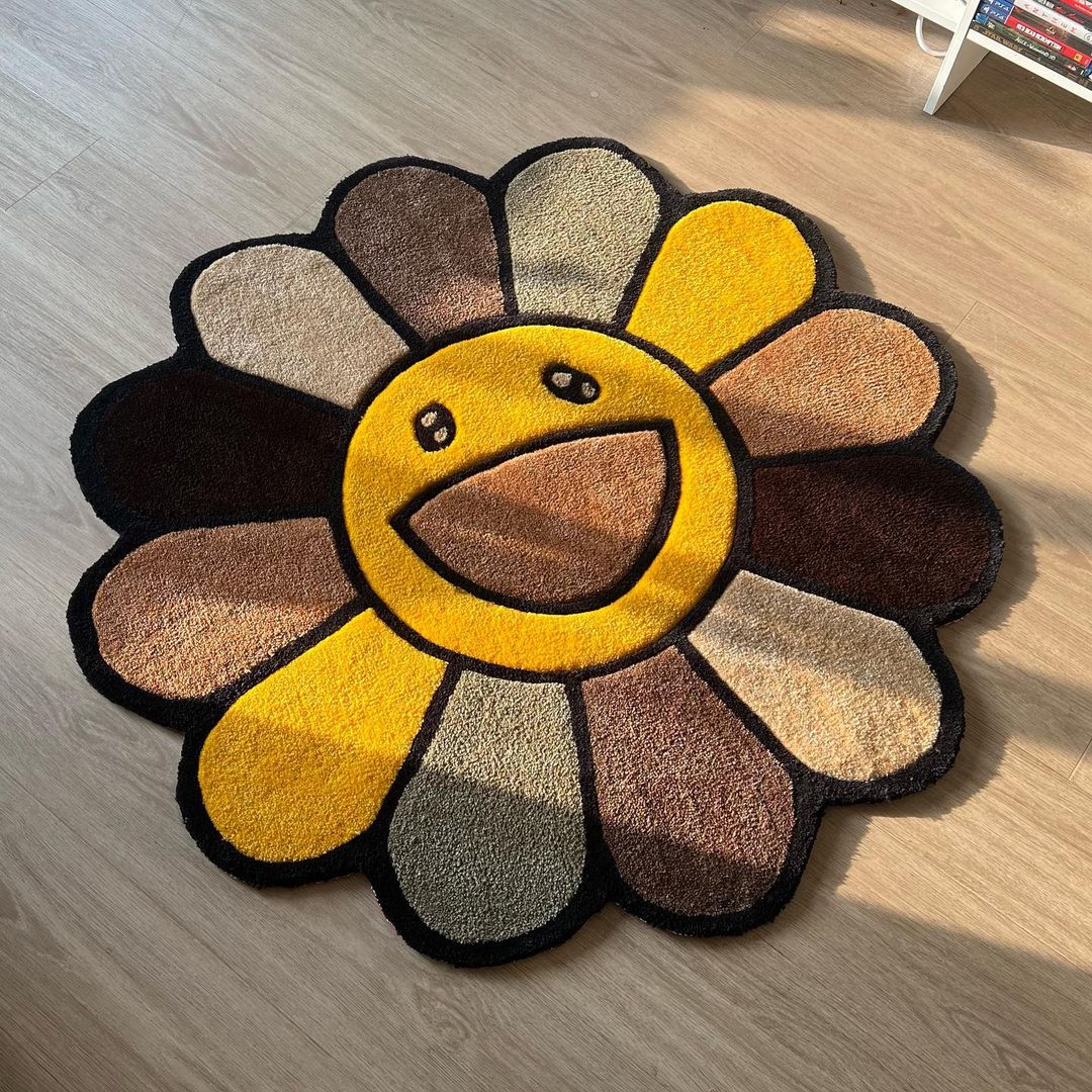 Murakami Yellow Rainbow Flower Rug