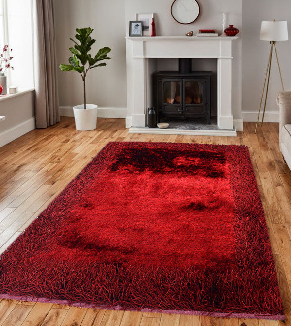 Maroon Thick Dense Pile Super Soft Rug