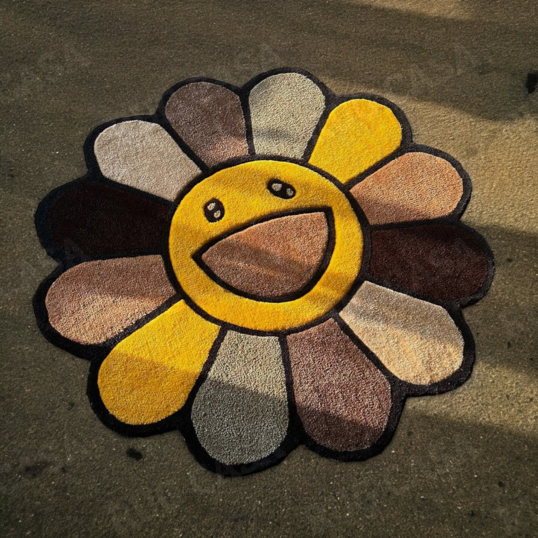 Murakami Yellow Rainbow Flower Rug